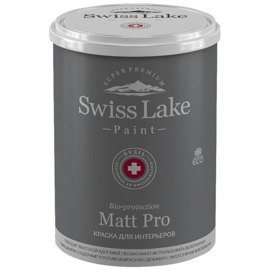 Краска для влажных помещений Matt Pro база C (0,9 л) (Swiss Lake)